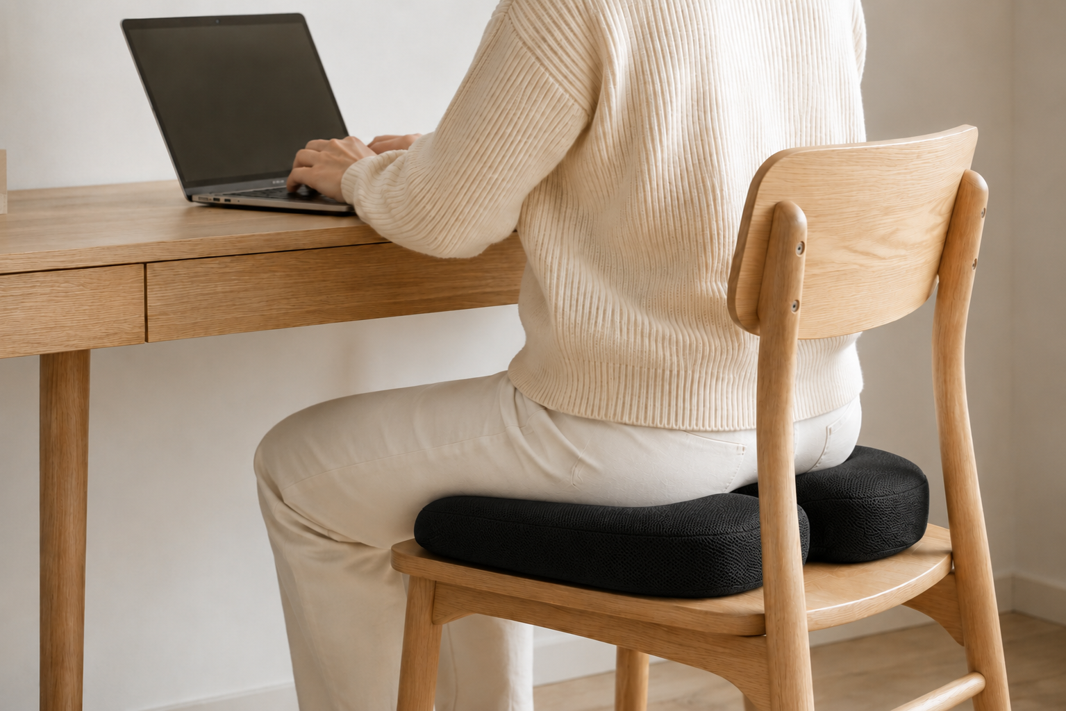 Au travail, assis à un bureau