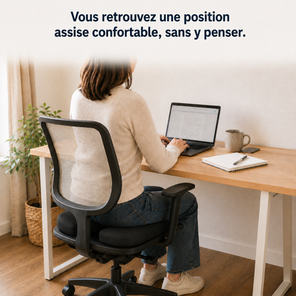 Coussin coccyx ergonomique en U Sedio, découpe en U vue de dessus
