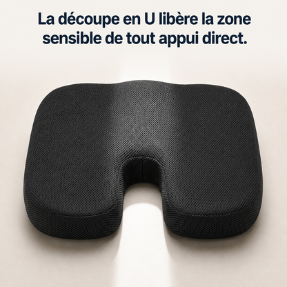 Coussin coccyx ergonomique Sedio, vue de profil, épaisseur 5,5 cm