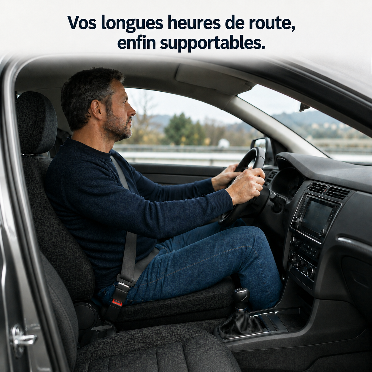 Coussin coccyx ergonomique Sedio posé sur une chaise de bureau