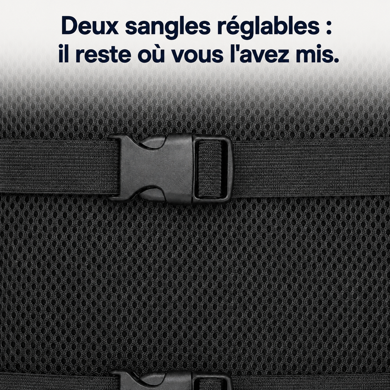 Coussin lombaire ergonomique Sedio, deux sangles réglables à boucle clip