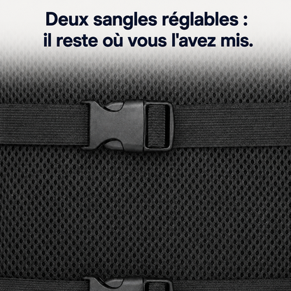Coussin lombaire ergonomique Sedio, deux sangles réglables à boucle clip