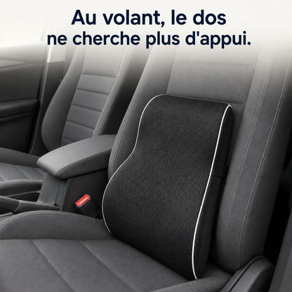 Coussin lombaire ergonomique Sedio sanglé sur un dossier de siège
