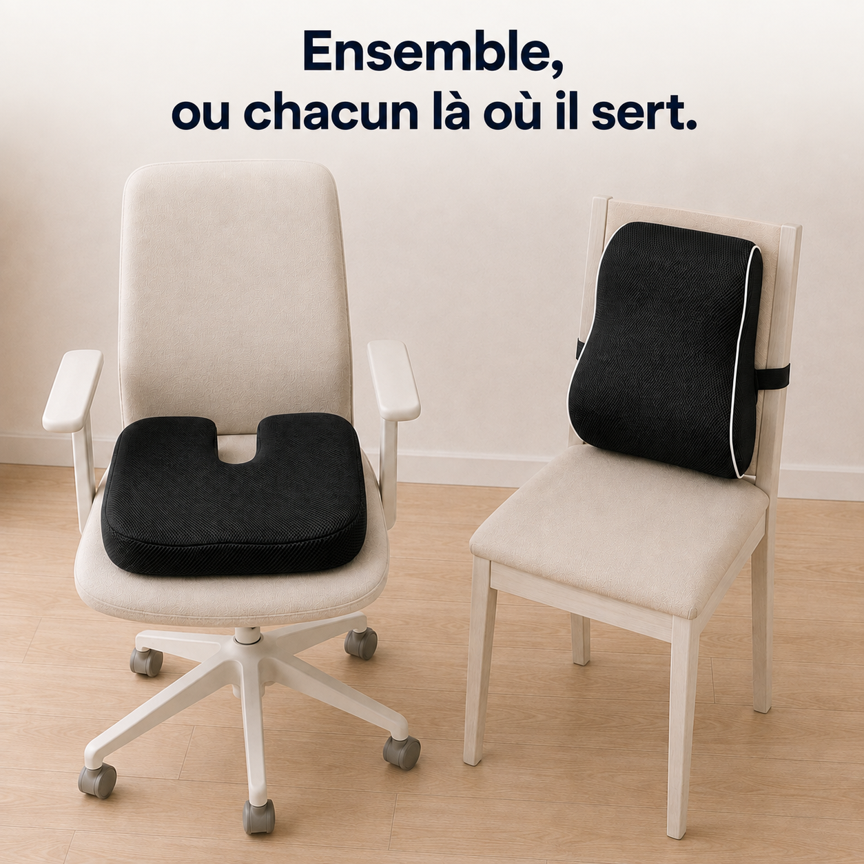Set Sedio, dimensions des deux coussins